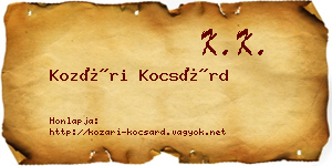 Kozári Kocsárd névjegykártya
